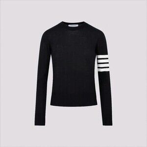Thom Browne Long Sleeve Wool Sweater With Contrasting Stripe Detail - NWT